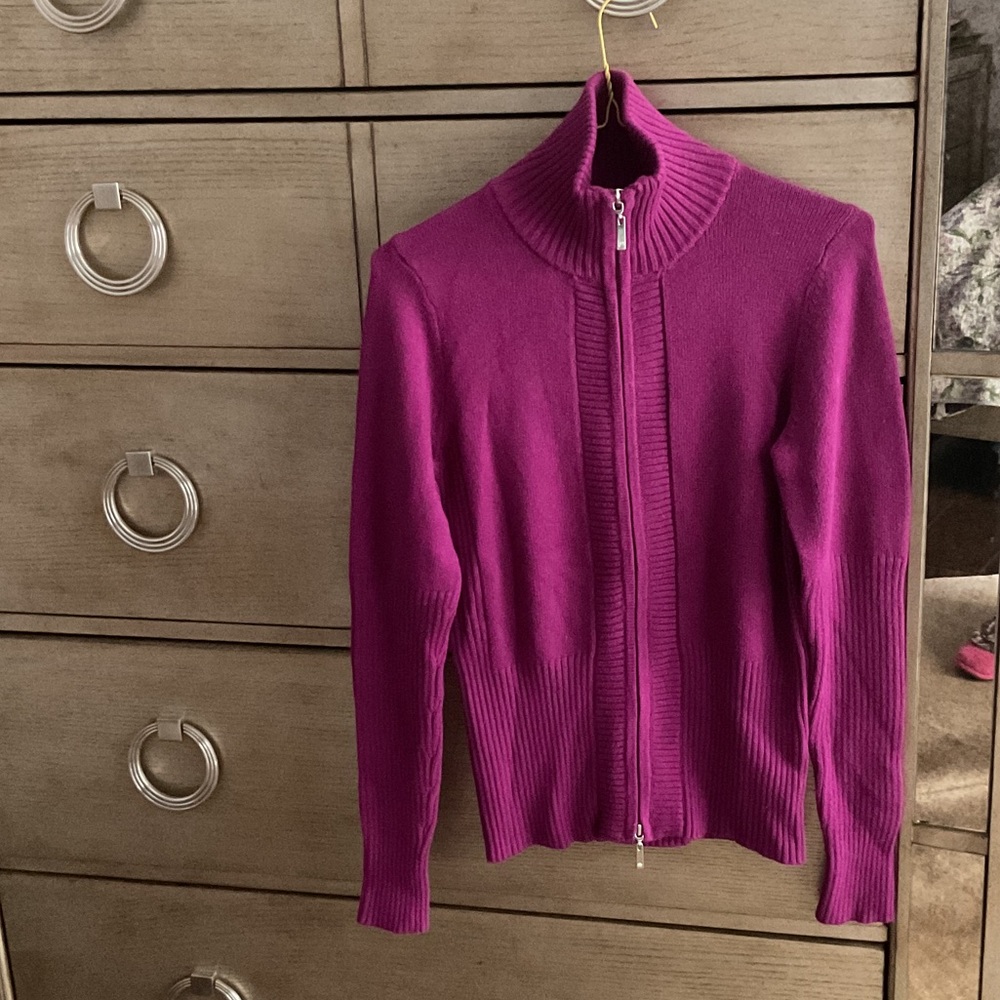 Boston Proper Vibrant Magenta Turtleneck Sweater